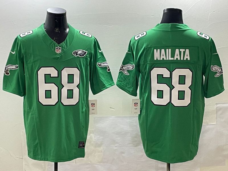 Men Philadelphia Eagles #68 Mailata Green three generations 2025 Nike Vapor Limited NFL Jersey style 4->philadelphia eagles->NFL Jersey